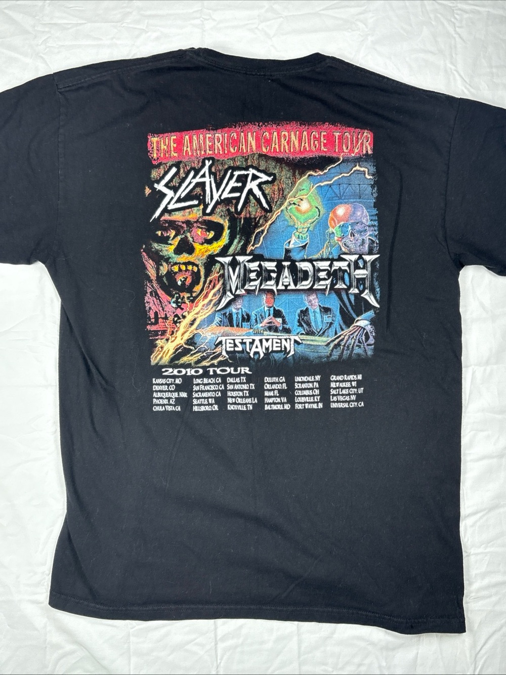 Source Unknown Black Short Sleeve Slayer x Megadeth 2010 Tour Tee